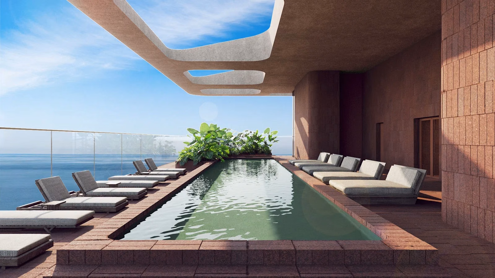 Alberca del rooftop de ALISIA