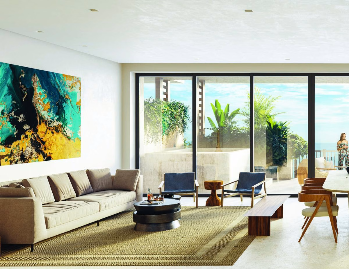 Costa Residences living and dining areas opening outdoors