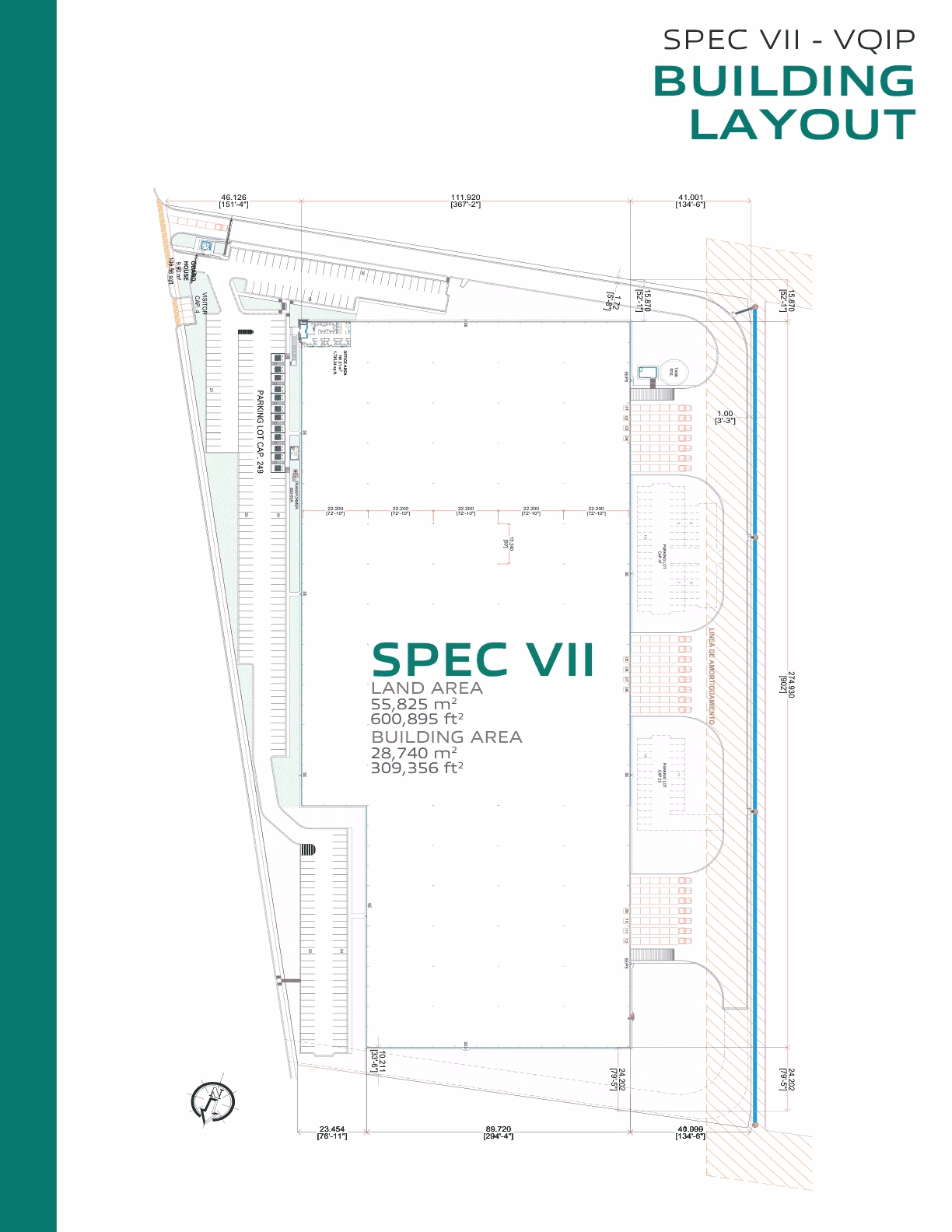 Floor plan of the 28740 m² in Querétaro Industrial Park