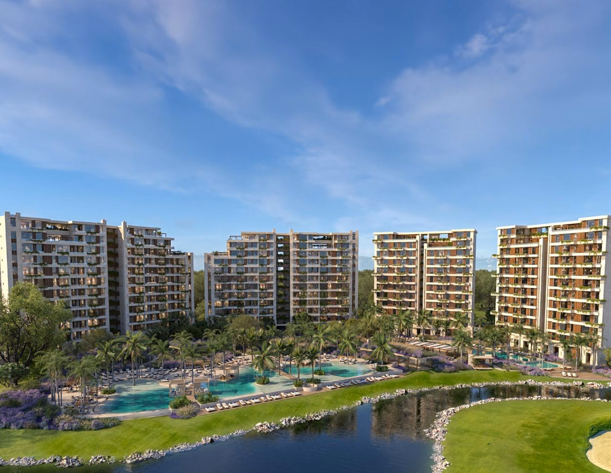 Exterior architecture of Punta Laguna towers